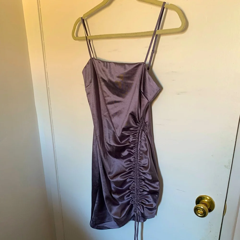 NWT Purple Ruched Dress from Q - Picture 1 of 3